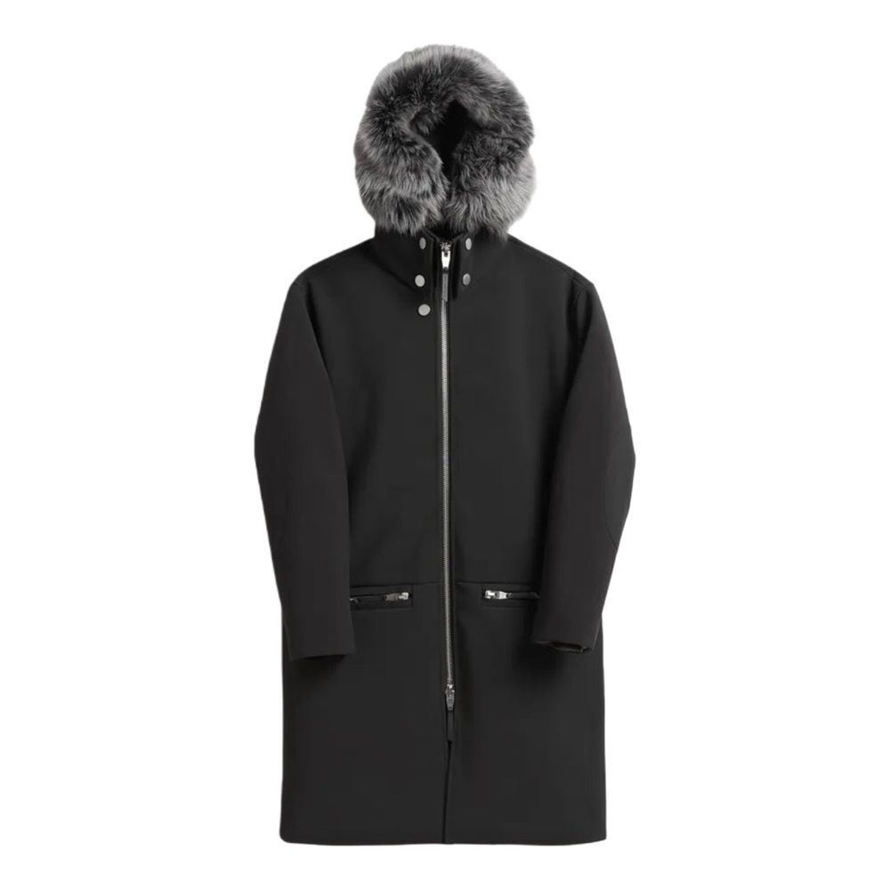The Arrivals Womens Halstrom Modular Lambskin Shearling Hood Parka Shell Medium